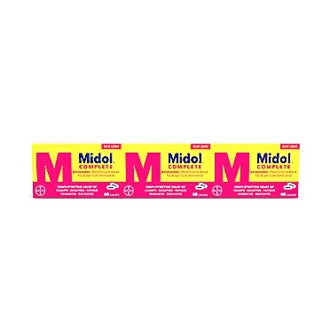 Midol Complete Menstrual Pain Relief Caplets with Acetaminophen for Menstrual Symptom Relief - 40 Count (Pack of 3) (Packaging May Vary)