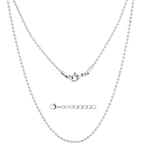 Silvadore Mens Dog Tag Chain Necklace - Silver ROPE Chain / BALL Chain / Stainless Steel CUBAN Link - Real NON TARNISH Surgical Metal - Cable Snake Curb Neck Jewelry - Cadena De Plata Para Hombre - Boys Cool Sterling Gift for Men - 18 to 36 inch