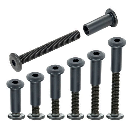 Xrfoiniu M6 Length 50mm cupboards Binding Bolts Fastener Stainless steel silvery 100 Sets Hex Drive Socket Cap Use for Cot Bed Crib Bolt & Cap Nut Kit Screw Post Fit for Furniture (100, M6x50mm)