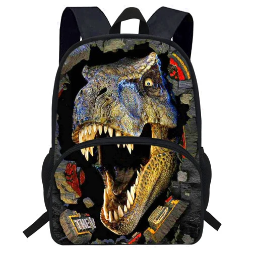 VEEWOW 16inch Animals School Bag Dinosaur Backpack For Kids 5-7 Jurassic Bookbag Boys T rex Backpack (D946)