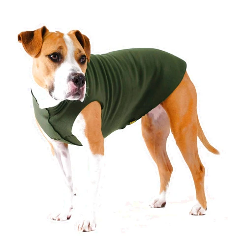 Gold Paw Stretch Fleece Dog Coat – Soft, Warm Dog Clothes, Stretchy Pet Sweater – Machine Washable, Eco Friendly – All Season, Hunter Green, Size 28