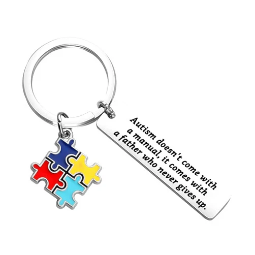 Gzrlyf Autism Mom Keychain Autism Awareness Gifts Autism doesn't Come with a Manual It Comes with a Mother who Never Gives Up