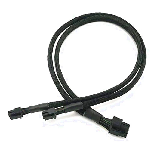 TeamProfitcom Dual Mini 6 Pin to 8 Pin PCI Express Video Card Power Adapter Braided Sleeved Cable for Mac Pro Tower/Power Mac G5 15-inches