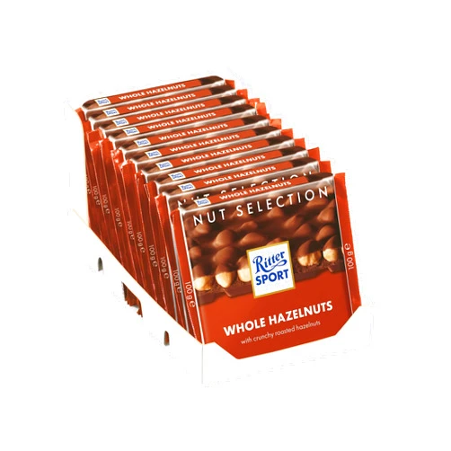 Ritter Sport nut class Whole Hazelnuts chocolate (10 x 100g)