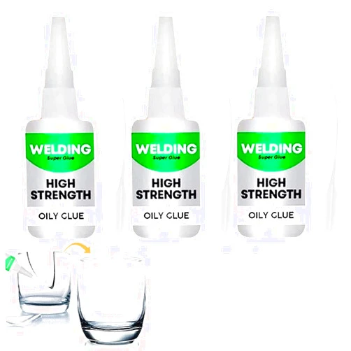 UHSUQTLQ Welding High-Strength Oily Glue, Uniglue Universal Super Glue, Strong Plastic Glue Fast Repair and Curing for Metals, Plastics, Jade Etc (3pcs, 50g)