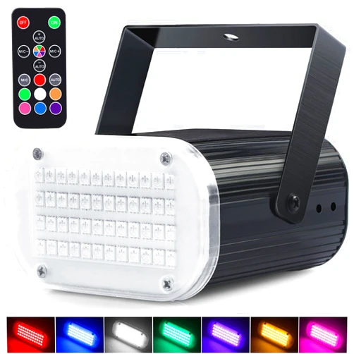 Luditek Halloween Mini LED Strobe Light, Multi-Color Sound Activated Disco Party Lights w/Remote Control, Flashing Strobe Lamp for Outdoor Indoor Home Room Decorations Karaoke