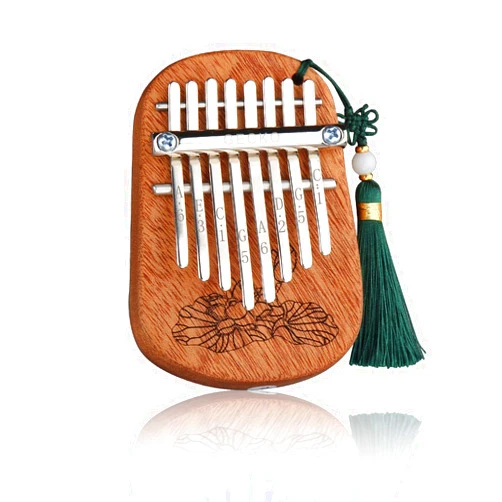 PARDUS GECKO Mini Kalimba Thumb Piano Portable Flat Board Kalimba 8 keys Mahogany Wood Handmade Mbira Finger Piano, Musical Instrument with Instruction and Tune Hammer Gift for Kids Adult Beginners (8 keys)