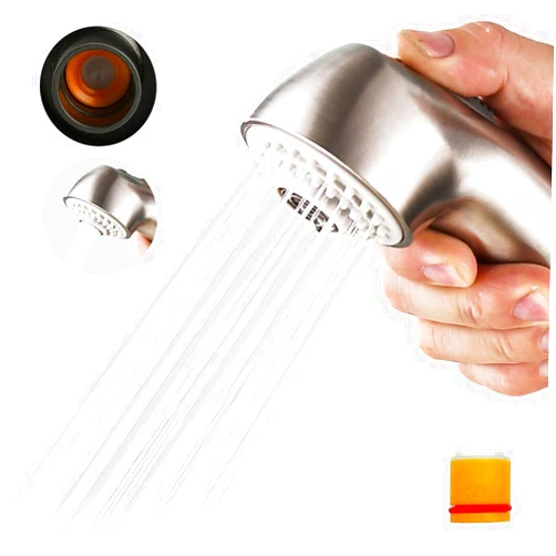 Hansengroe Kitchen Sink Faucet Spray Head Replacement Compatible with Grohe 46312SD0/46298SD0, Faucet Part Spray Wand for Bathroom Tub, Pull Out Sprayer Head (Brushed Nickel)