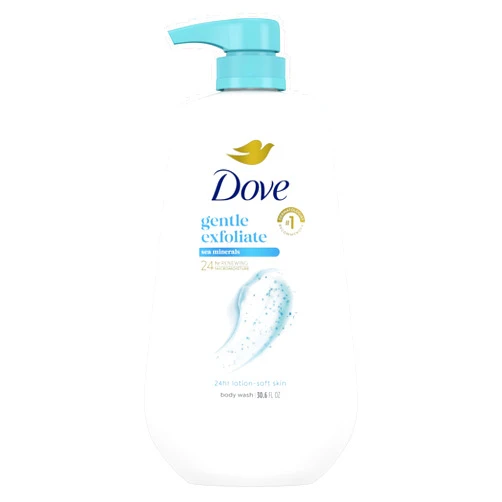 Dove Body Wash with Pump Gentle Exfoliate with Sea Minerals For 24hr Lotion-Soft Skin Moisturizing Skin Cleanser with No Sulfates No Parabens 30.6 oz