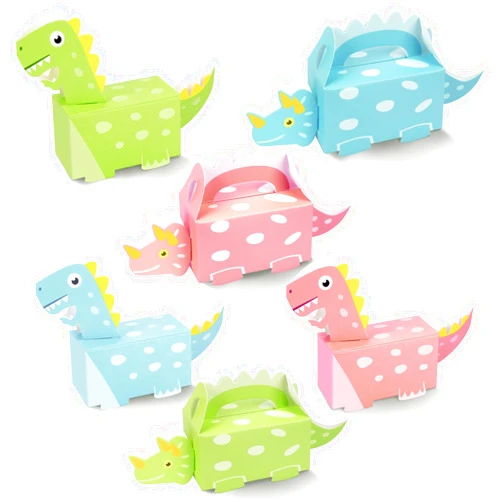 DPKOW 24 Pack Dinosaur Party Favor Boxes, Dino Treat Boxes for Dinosaur Party Candy Bags 3D Dinosaur Shaped Loot Box Cute Jurassic Goody Bags for Girls Boys Kids Dinosaur Birthday Party Favor Supplies