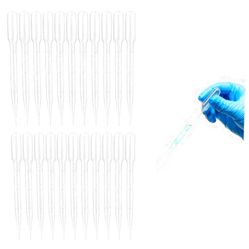 V cool livat 100pcs Plastic Disposable Transfer Pipettes - 3ml Plastic Calibrated Graduated Eye Dropper Suitable for Lip Gloss Transfer Essential Oils Science Laboratory Experiment