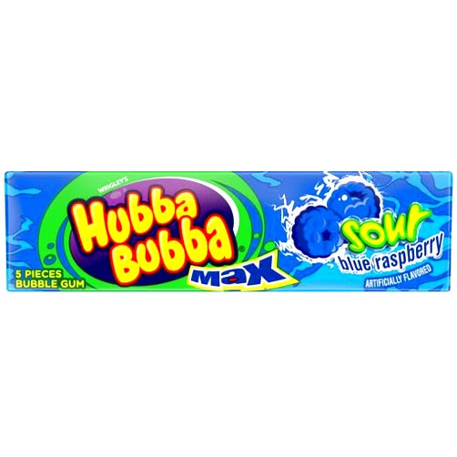 HUBBA BUBBA SOUR BLUE RASBERRY SINGLES 5 PIECES