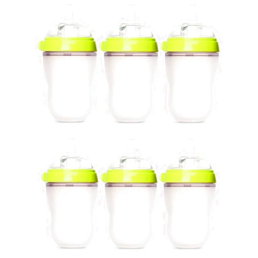 Comotomo Natural Feel 8oz. Bottle 6 Pack - Green