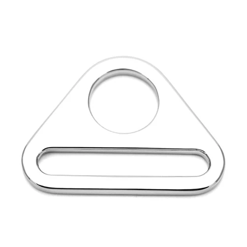 CRAFTMEMORE 4pcs Triangle Ring Adjusters D-rings Adjustment Buckle for Sewing Bag Strap Webbing SC84 (1 1/2 Inch, Silver)