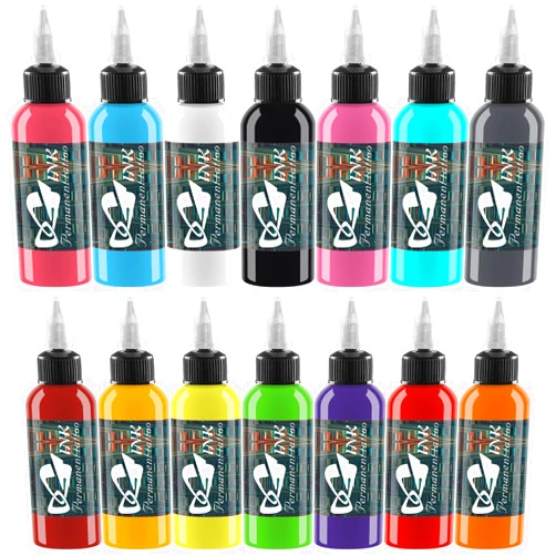 AYCOS Tattoo Ink Set-14 Colors 1 oz Tattoo Ink-Tattoo Supplies with Microblade Paint and UV Tattoo Ink- for 3D Makeup Beauty Skin Body Art