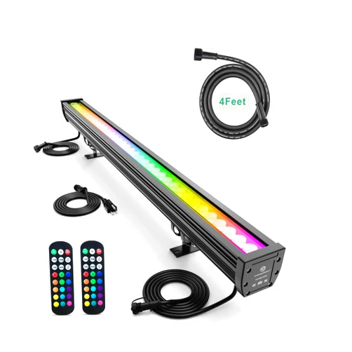 Landscapestation 144W Linkable LED Wall Washer Light with Two RF Remote & 4Ft Extension Cord