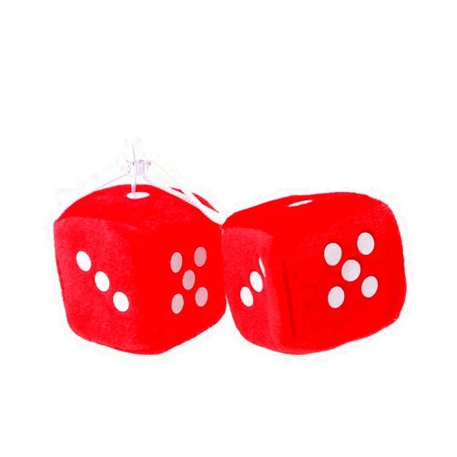 Fmingdou 1 Pair Fuzzy Dice Dots Rear View Mirror Hanger Decoration Car Styling Accessorie