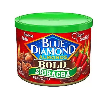Blue Diamond Almonds Sriracha Flavored Snack Nuts, 6 Oz Resealable Can (Pack of 1) Sriracha 6 Ounce (Pack of 1)