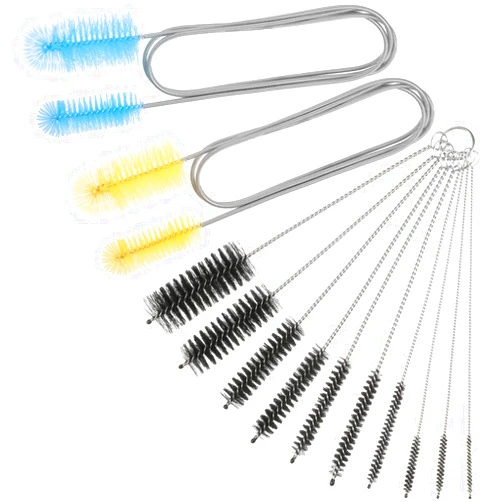 Patelai 12 Pieces Tube Cleaning Brush Aquarium Filter Nylon Tube Brush Set Flexible Double-Ended Hose Pipe Cleaning Stainless Steel for Fish Tank, Kitchen, Glasses, Drinking Straws, Keyboard