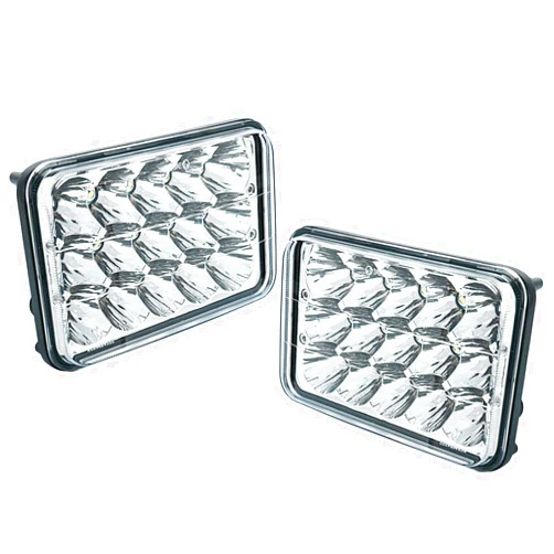 Yaeccc 2pcs 4x6 inch 90W LED Light Bulbs Crystal Clear Headlights Rectangular Replacement Sealed Beam Headlamps