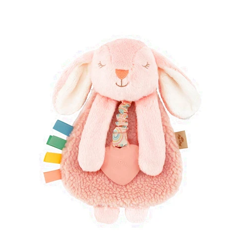 Itzy Ritzy Lovey Including Teether, Textured Ribbons & Dangle Arms, Features Crinkle Sound, Sherpa Fabric and Minky Plush, Bunny, 0.175 lb