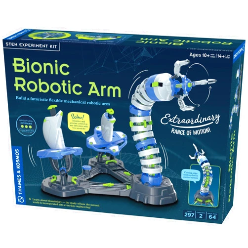 Thames & Kosmos Bionic Robotic Arm STEM Experiment Kit Build a Mechanical Arm, No Batteries/Motors Required | Innovative System of Joysticks & Nylon Cables | Ages 10+ with Help, 14+ Independent Play