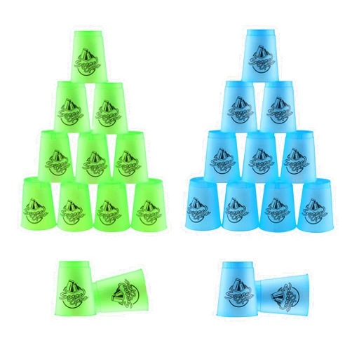 VIKEDIWZL Quick Stacking Cups Game, 24pcs Sport Stacking Cups Set Sports Training Game for Boys Girls Kids Stacking Cups Travel Party Challenge Competition Classic Family Game
