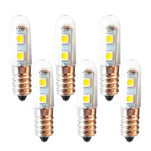 Lxcom Lighting E14 LED Bulb Microwave Refrigerator Light Bulb 1W 7 Mini LED Appliance Bulb 15W Incandescent Equivalent 110V Warm White 3000K for Fridge Oven Range Hood Sewing Machine Lamp,6 Pack