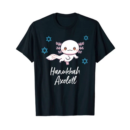Hanukkah Axoltol Funny Holiday Jewish Gifts Hanukkah Axolotl Jewish Funny Chanukah Family Holiday T-Shirt