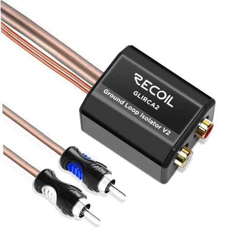 RECOIL GLIRCA2 2-Channel RCA Stereo Ground Loop Isolator Designed for Audio Signals Eliminate Noise，Amplifier Noise Filter