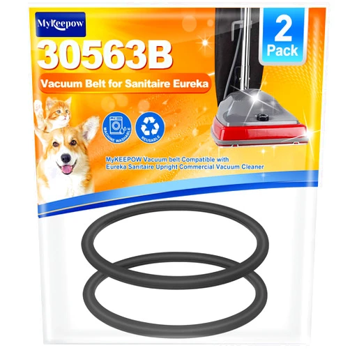 MyKEEPOW 2 Pack Vacuum Belts for Sanitaire Commercial Upright SC679, Round Belt for Eureka Vacuum Cleaner,Replace Parts 30563B, 30563A