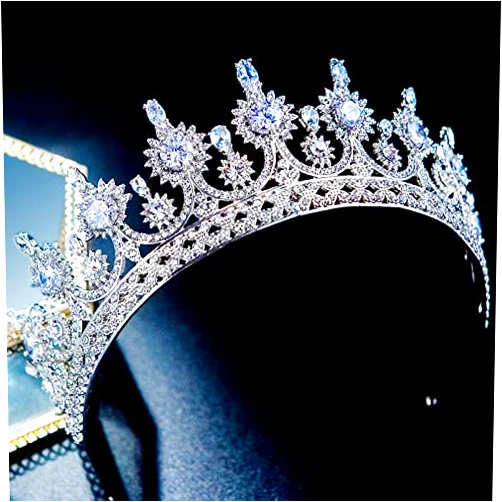 DOnhek Diamond Tiara AAA Zircon Tiaras Bridal Headdress Crystal Alloy Bride Crown Wedding Hair Accessories