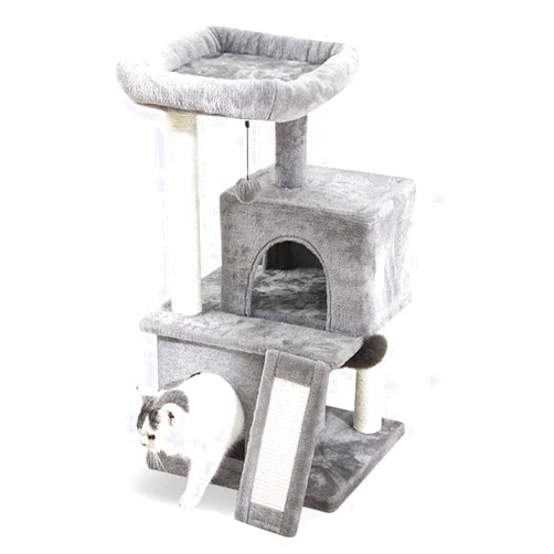ANRODO Cat Toys Cat Climbing Frame Cat Tower, Cat Scratching Board Scratching Post Scratching Mat Cat Cotton Nest Bed Room Cat Toys