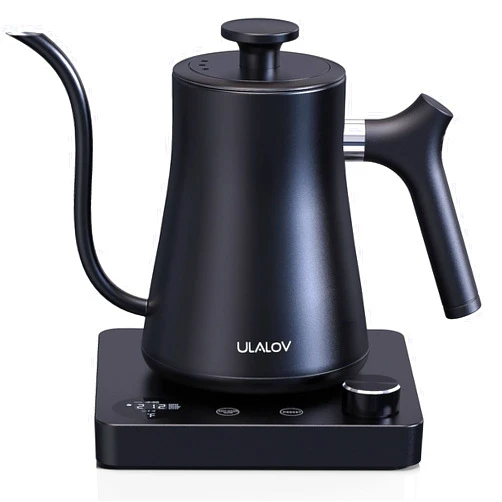 Ulalov Gooseneck Electric Kettle 1.0L with Temperature Control,Ultra Fast Boiling Hot Water Kettle for Pour-Over Coffee/Tea,100% Stainless Steel, 5 Variable Presets, 12H Keep Warm,Leak-Proof, 1200W