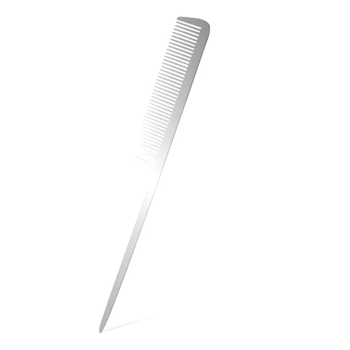 Mozeat Lens Metal Rat Tail Comb Stainless Steel Hair Combs Flat Top Fine Cutting Comb Teasing Pin Tail Barber Comb with Parting Tip, Rat Tail Comb with Metal Pick for Hair Stylist Women Men