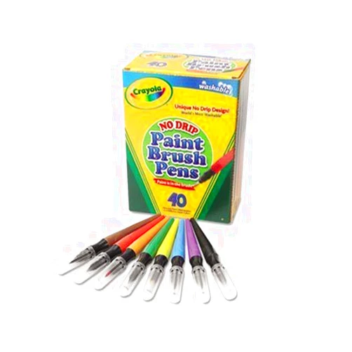 Crayola Washable Paint Brush Pens, 8 Assorted Colors, Sold as 1 Box, 40 Each per Box