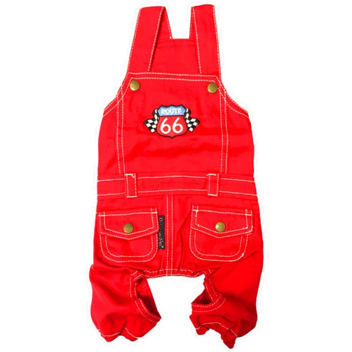 Parisian Pet Dog Clothes Cat Apparel Outfits Route 66 Jumpsuit, L