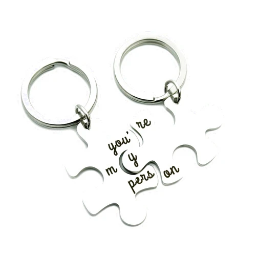 ZUOPIPI You're My Person Couple Keychains for Him and Her Puzzle Piece Keychains Relationship Gifts