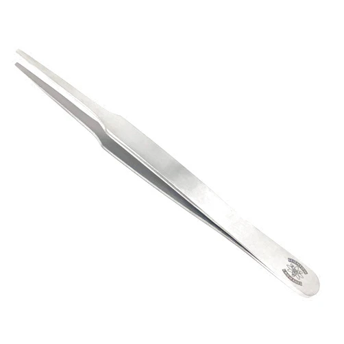 Scientific Labwares High Precision Stainless Steel Lab Tweezers/Forceps with Straight Tapered Flat Point