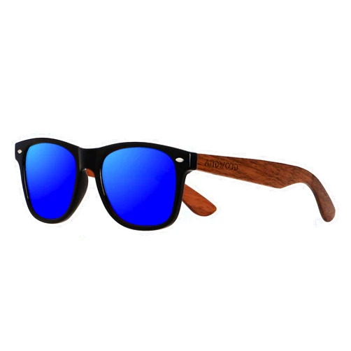 ANDWOOD Wood Sunglasses Polarized for Men Women Uv Protection Wooden Bamboo Frame Mirrored Sun Glasses