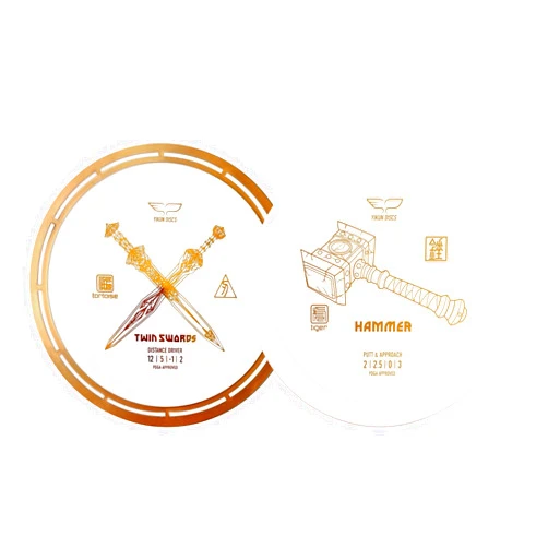 Yikundiscs Yikun Disc Golf Disc Twin Swords Tortoise Fruit Line Distance Driver 170-175g with 1pcs Throwing Disk Golf Putter 165-170g for Outdoor Games