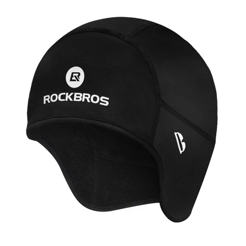 ROCKBROS Skull Cap Helmet Liner for Men Women Winter Thermal Athletic Caps Running Beanies Hat with Glasses Holes