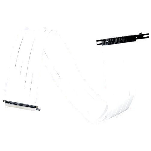 Lian Li Premium PCI-E 16X 4.0 Black Extender Riser Cable 900mm - White Color - PW-PCIV-4-90W