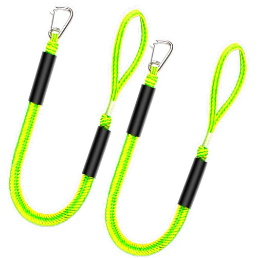 GANGXUN Mooring with 2ft Bungee Dock Line 2-Pack - Essential Accessories for Diverse Watercraft Built in Snubber, Kayak, Watercraft, SeaDoo, Jet Ski, Pontoon, Canoe, Power Boat