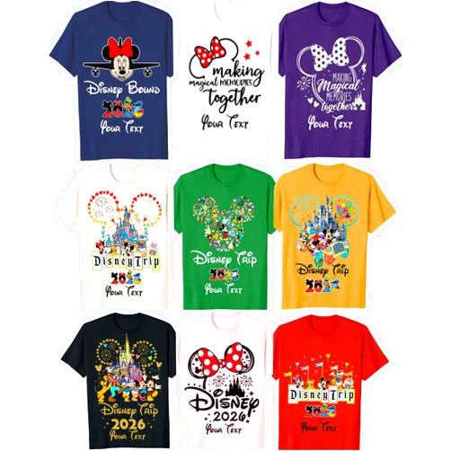 Semuri Personalized T Shirts Magical Castle Vacation 2026 Shirts Mickey and Minnie Castle Matching Shirts Custom Magic Kingdom Shirts for Family Vacations 100 Multicolor