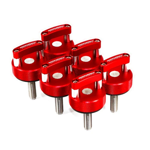 ROCKWORKX Billet Aluminum JKU Hard Top Quick Removal Fastener Thumb Screw, Integrated D Ring