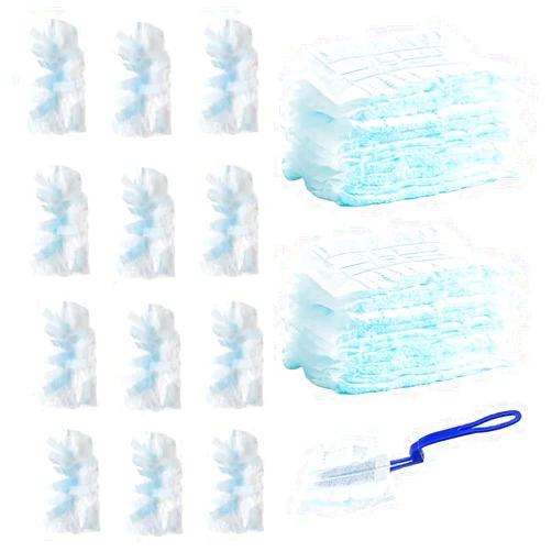 COEAYO Blue Dusters Refills - 20 PCS for Disposable Dusting Refills, Hand Fluffy Duster Refills for Blinds PC Keyboard Office Desk Dresser Car Dashboard