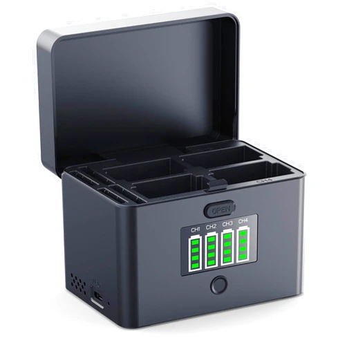 K&F CONCEPT 4-Slot Battery Charger for NP-FZ100 & LP-E6NH Batteries, 40W USB-C Fast Charger Compatible with Sony A7iii, A7iv, FX30, FX3, A6700, A6600, EOS R5 R6 R7 5D 6D 7D Mark II Cameras