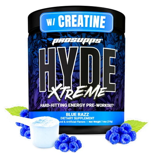 PROSUPPS Mr. Hyde Xtreme Pre Workout Powder with Creatine, Beta Alanine & Caffeine – Extreme Energy, Pumps, Focus & Performance - Fitness & Gym Supplements for Men & Women (Blue Razz, 30 Servings)