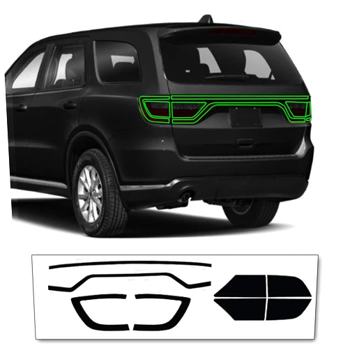 KUVR Pre-Cut Tail Light Tint Kit Compatible with Dodge Durango 2014-2023 | Precision Cut Stretchable PPF Vinyl Overlay Cover Wrap (Dark Smoke)
